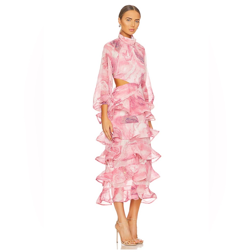 Elliatt Pink Marble Long Sleeve Dress